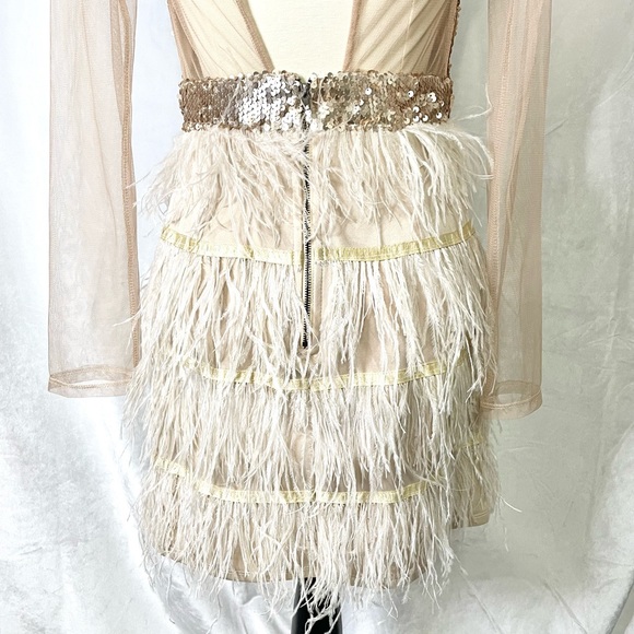 Feather and Gold Sequin Dress! Stunning - Picture 5 of 10